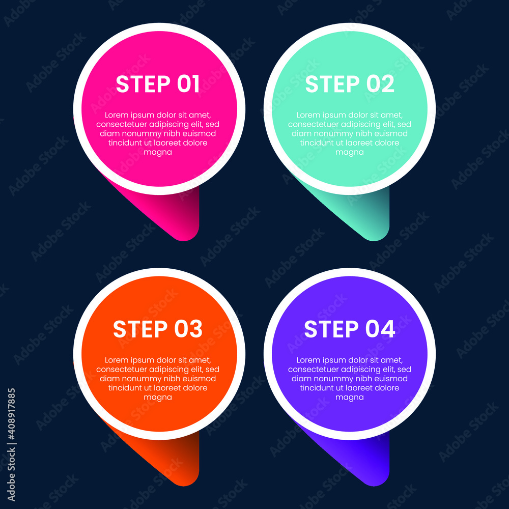 Poster gradient infographic steps with colourful text boxes. eps10 vector illustration.
