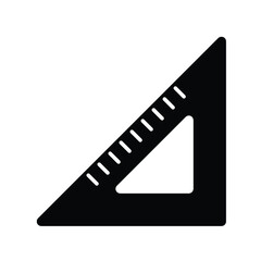 corner ruler icon, office stationery vector