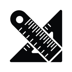 corner ruler icon, office stationery vector
