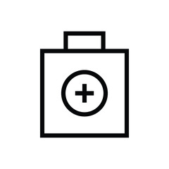first aid kit icon, safety box vector