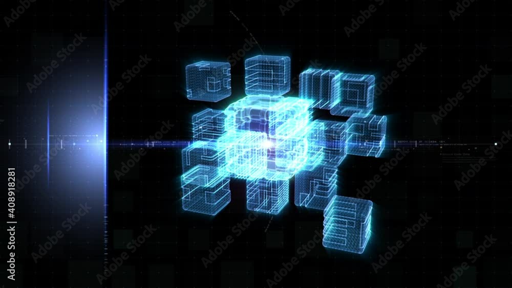 Poster futuristic digitally generated motion abstract particles matrix cyber environment of big data analyt