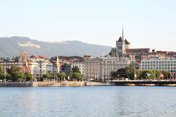 river, city, water, bridge, panorama, view, architecture, travel, europe, city, sky, blue, landscape, sea, night, tourism, skyline, geneva, switzerland, cityscape, harbor, panoramic, lake, urban, old,