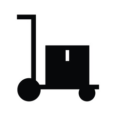 box on trolley icon vector