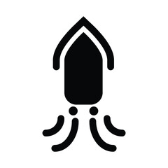squid icon , animal illustration vector