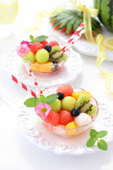 スイカフルーツポンチでティータイム　個別盛り