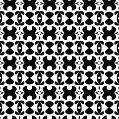 Geometric vector pattern with triangular elements. Seamless abstract ornament for wallpapers and backgrounds. Black and white colors. 