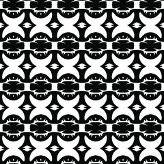 Geometric vector pattern with triangular elements. Seamless abstract ornament for wallpapers and backgrounds. Black and white colors. 
