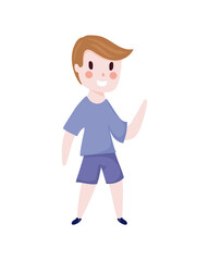 little boy cartoon isolated white background