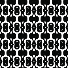 Geometric vector pattern with triangular elements. Seamless abstract ornament for wallpapers and backgrounds. Black and white colors.
