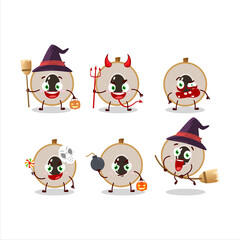 Halloween expression emoticons with cartoon character of slice of longan
