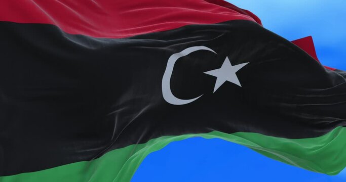 Seamless loop of Libya flag.