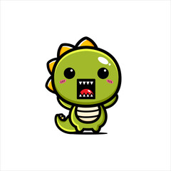 cute angry dinosaur vector design