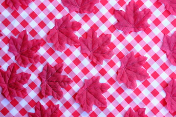 red and white checkered tablecloth