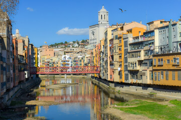 Fototapeta na wymiar view over the city of Girona, Catalonia, Spain