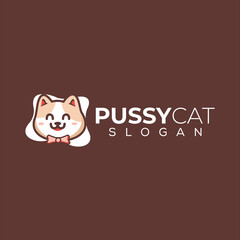 cute kitten cat logo design