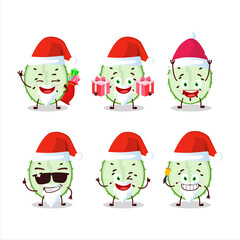 Santa Claus emoticons with slice of soursop cartoon character