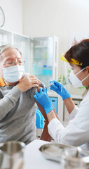 doctor making COVID19 vaccination