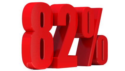 82 Percent off 3d Sign on White Background, Special Offer 82% Discount Tag, Sale Up to 82 Percent Off,big offer, Sale, Special Offer Label, Sticker, Tag, Banner, Advertising, offer Icon
