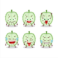 Cartoon character of slice of soursop with smile expression