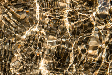 Background with bubbles. Abstract background pattern of reflection of floor tiles in water. 
