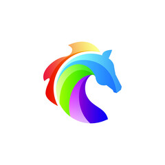 horse logo gradient colorful style