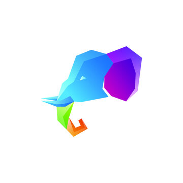 elephant logo gradient colorful style