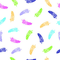 feather seamless pattern with beautiful color