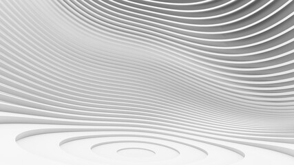 Fototapeta na wymiar Abstract Curved Shapes. White Circular Background.