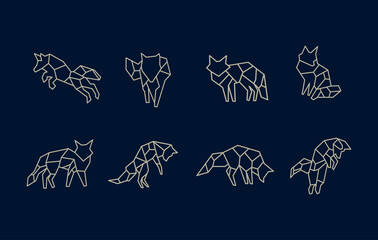 Abstract line fox logo