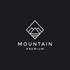 Simple vector logo in a modern style. Top of the mountain.