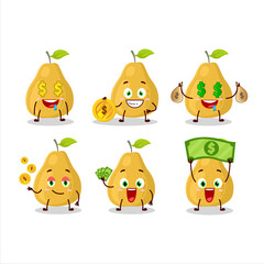 Pomelo cartoon character with cute emoticon bring money