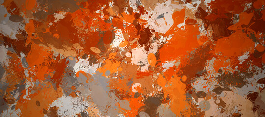Fototapeta premium abstract fractal colorful orange copper beige khaki pumpkin marbled stone wall concete cement grunge image paint background bg texture wallpaper art frame sample illustration board