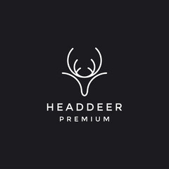 head deer hunter logo type, template, and vector