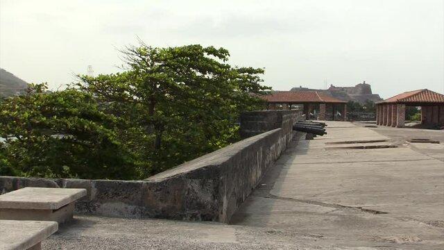 Zooming out from the cannons of Castillo de San Felipe de Barajas, Cartagena, Colombia.
