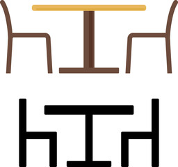 シンプルなテーブルと椅子