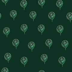 Minimalistic natural seamless pattern with a leaf. For printing on textiles, home decor, tableware, packaging paper, etc.