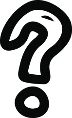 Question Mark icon hand drawn on white paper