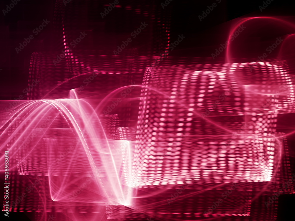 Poster abstract red and black background. detailed generative fractal graphics.