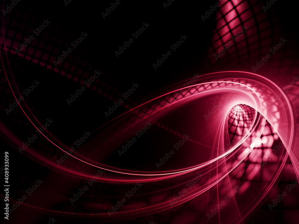 Fototapete abstract red and black background. detailed generative fractal graphics. technology and science conc