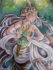 Goddess of The Sea Watercolour Painting