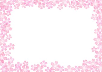 余白がある桜の花の和紙背景 no.06