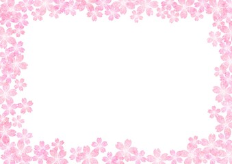 余白がある桜の花の和紙背景 no.06