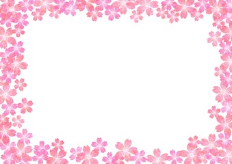 余白がある桜の花の和紙背景 no.05