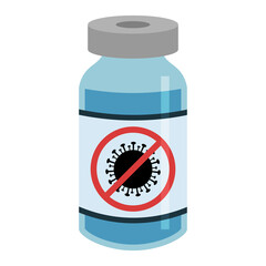 対新型コロナウイルス用のワクチンの入ったバイアル瓶のベクターイラスト