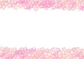 余白がある桜の花の和紙背景 no.04