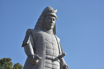 坂本城跡公園　明智光秀像　滋賀県大津市