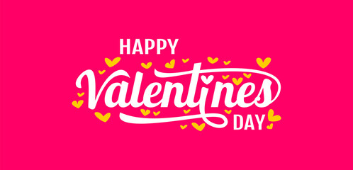 Fototapeta na wymiar Valentines day background with heart pattern and typography of happy valentines day text . Vector illustration. Wallpaper, flyers, invitation, posters, brochure, banners.