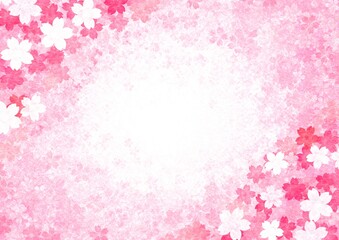 桜の花が一面に咲く和紙背景  vol.03