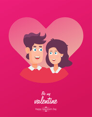 Valentines day card with heart. Vector illustration.