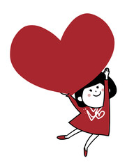 ハートを持って微笑む女の子